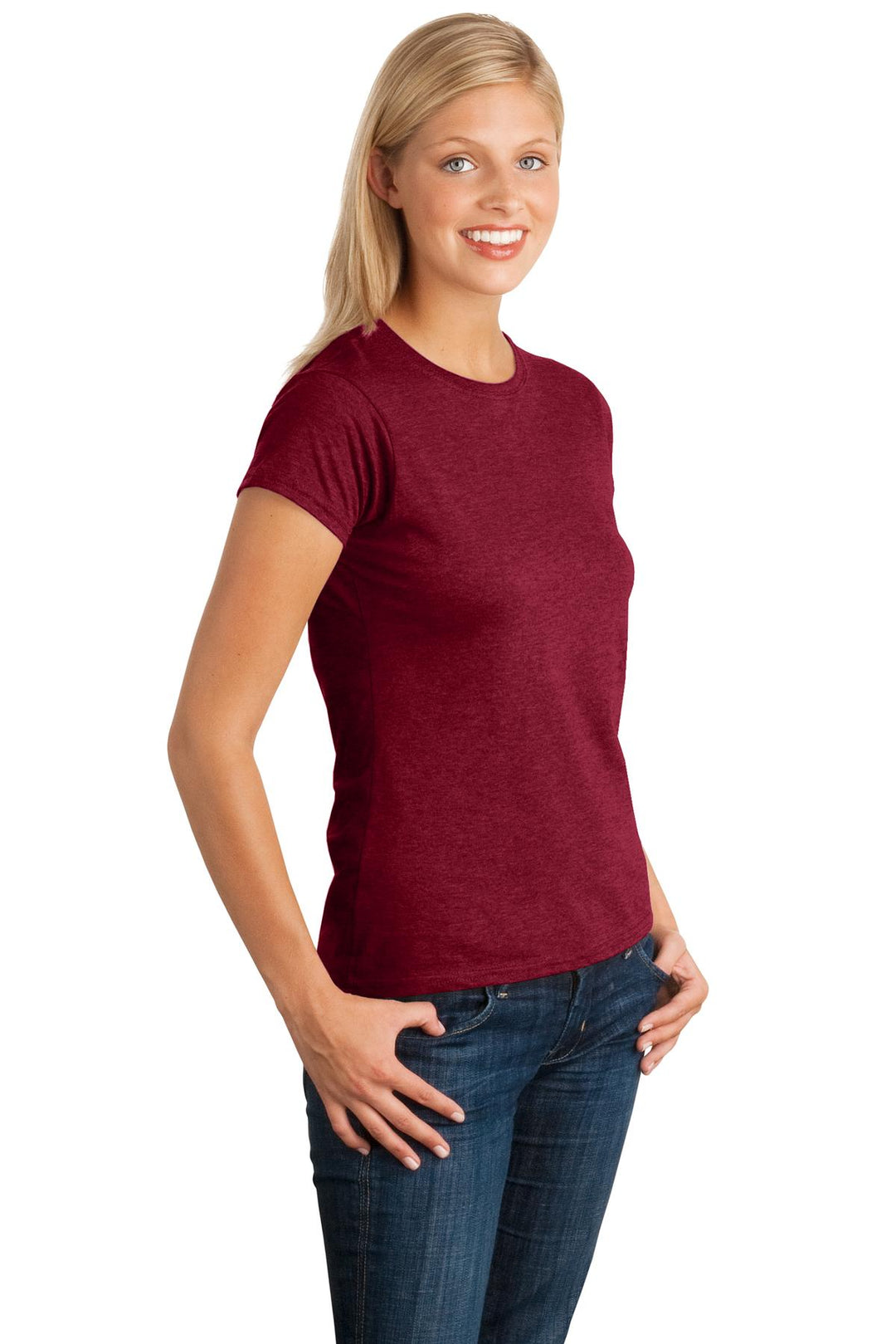 Antqu Chry Red Gildan Softstyle Women's T-Shirt. 64000L