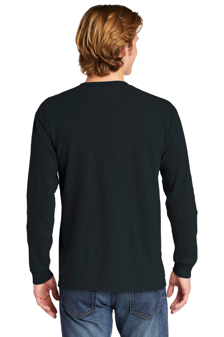 Black COMFORT COLORS Heavyweight Ring Spun Long Sleeve Pocket Tee. 4410