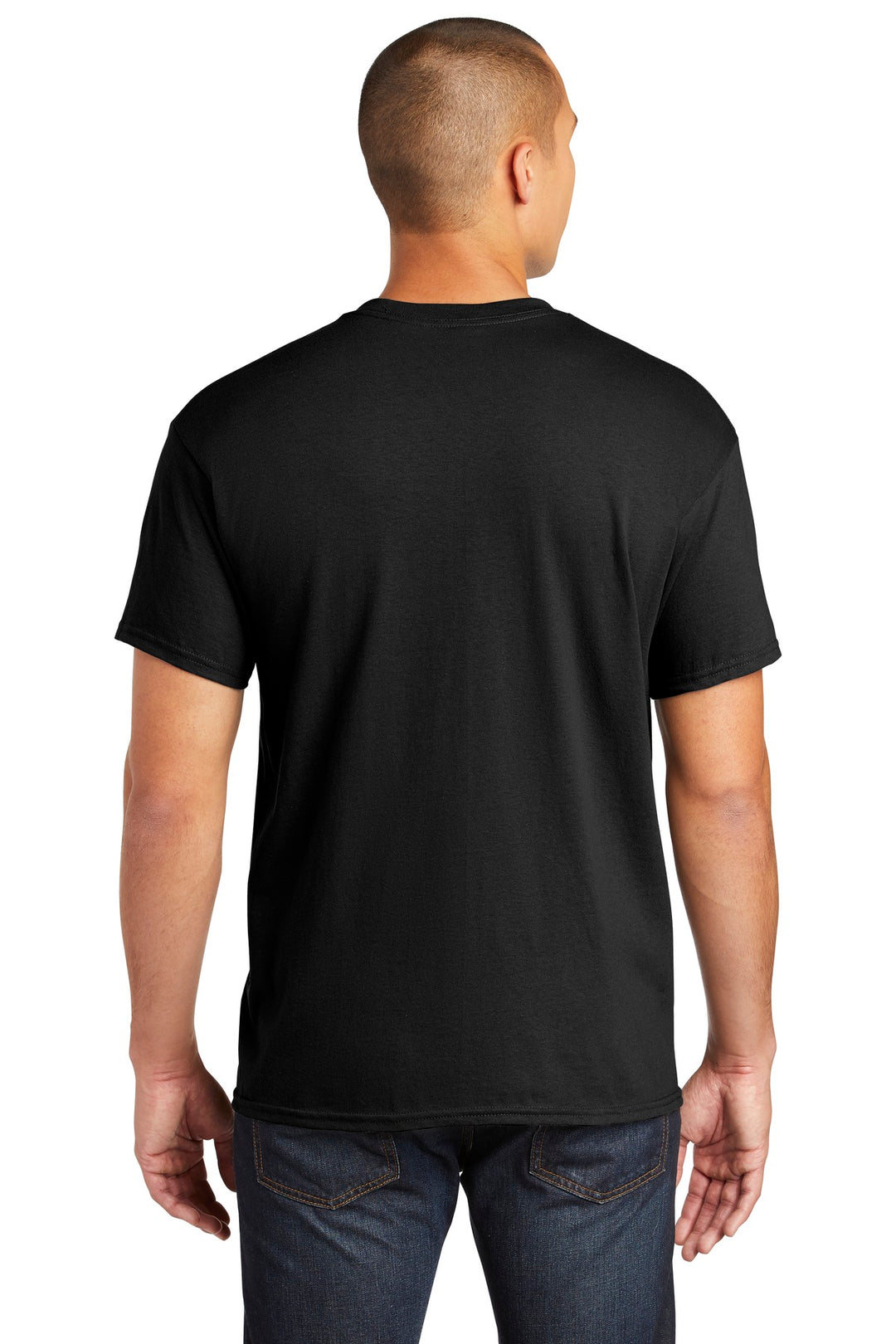 Black Gildan Heavy Cotton 100% Cotton Pocket T-Shirt. 5300