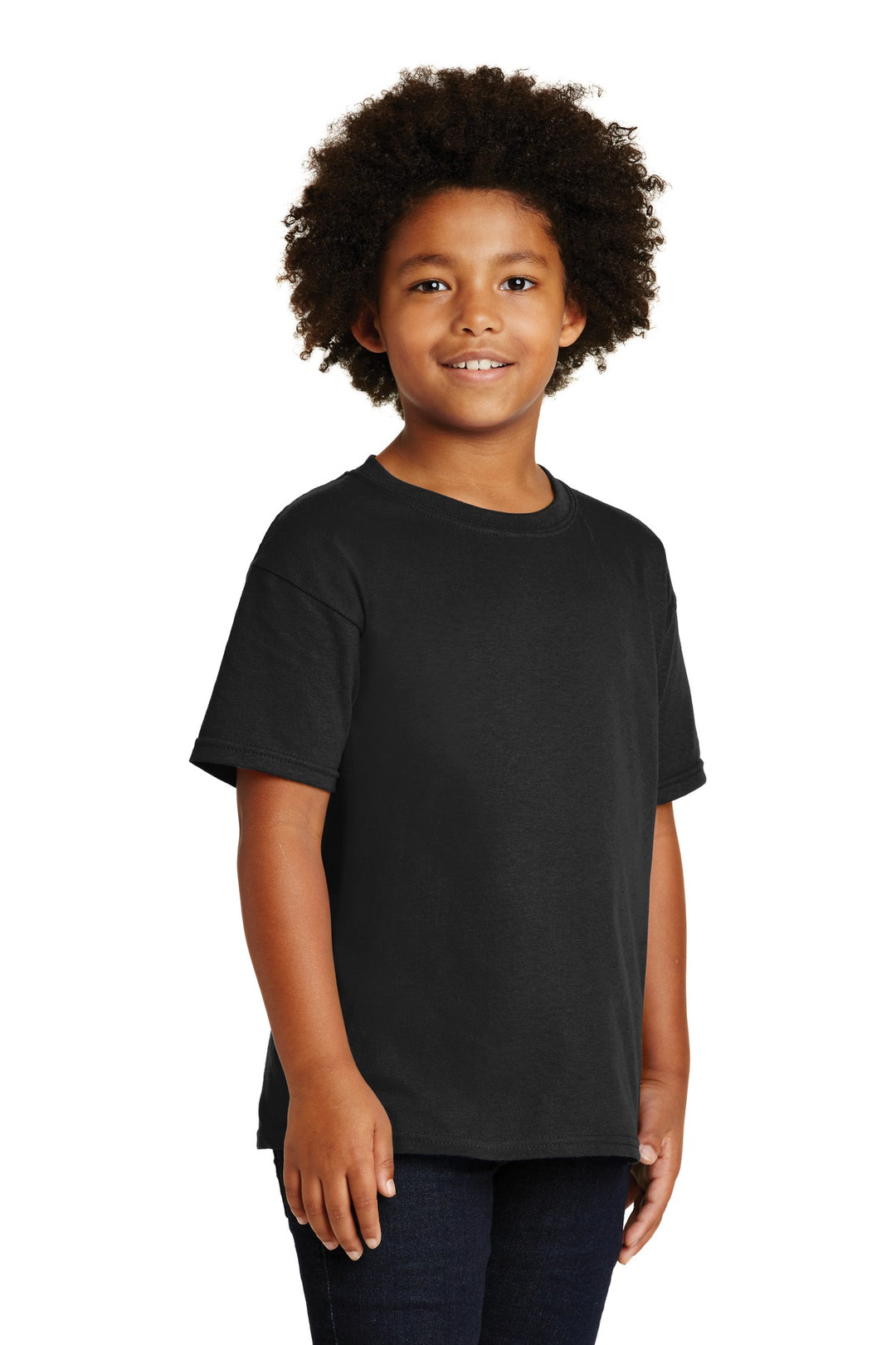 Black Gildan - Youth Heavy Cotton 100% Cotton T-Shirt. 5000B