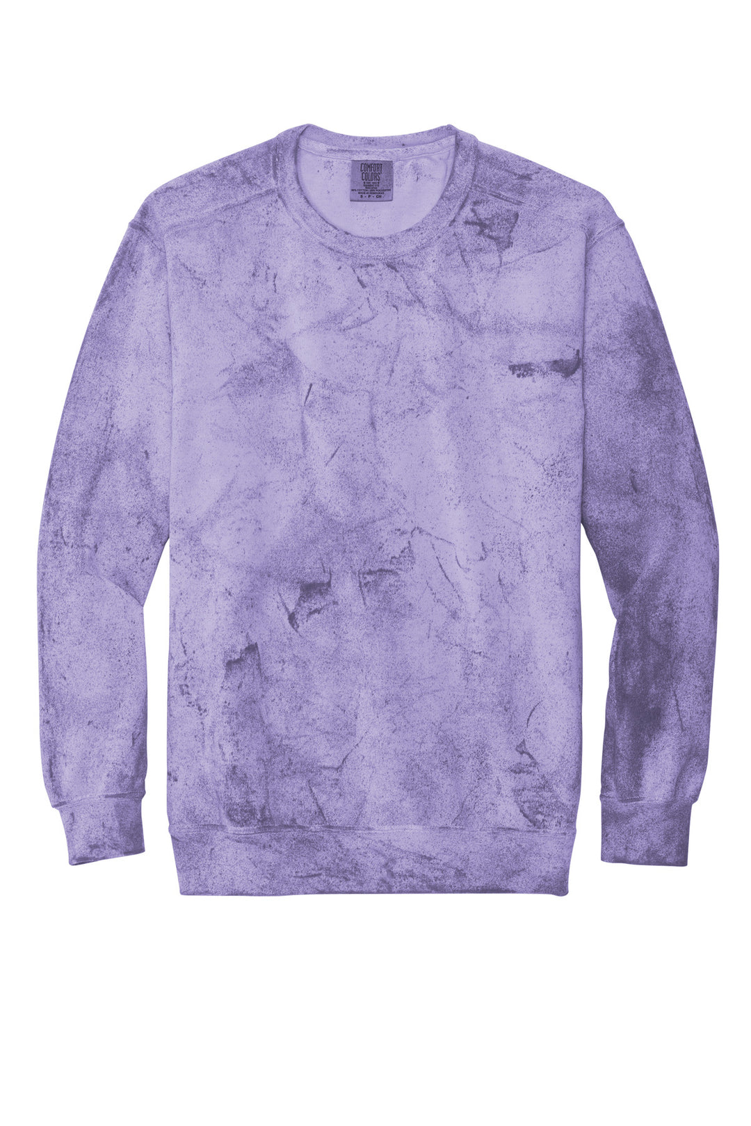 Front View of Amethyst Comfort Colors Color Blast Crewneck Sweatshirt 1545