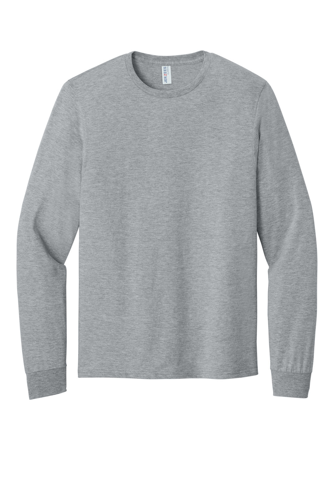 Front View of AthlHthr Jerzees Classics Unisex Cotton Long Sleeve T-Shirt 363L
