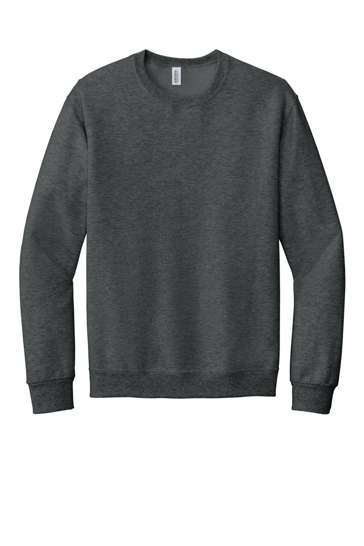 Front View of BlkHthr Jerzees Super Sweats NuBlend - Crewneck Sweatshirt. 4662M