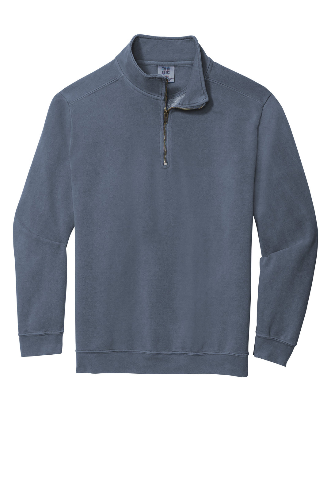Front View of Blue Jean COMFORT COLORS Ring Spun 1/4-Zip Sweatshirt. 1580