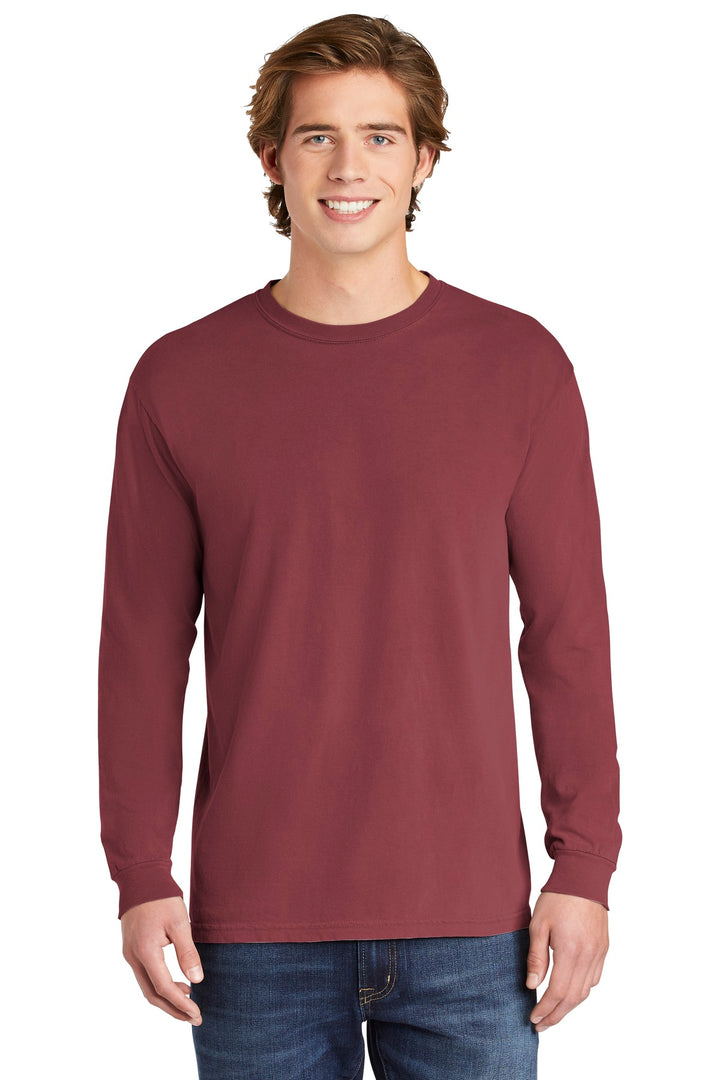 Front View of Brick COMFORT COLORS Heavyweight Ring Spun Long Sleeve Tee. 6014