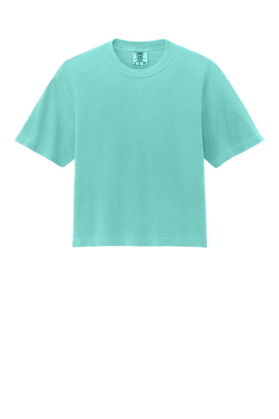Front View of ChalkyMint Comfort Colors Women's Heavyweight Boxy Tee 3023CL