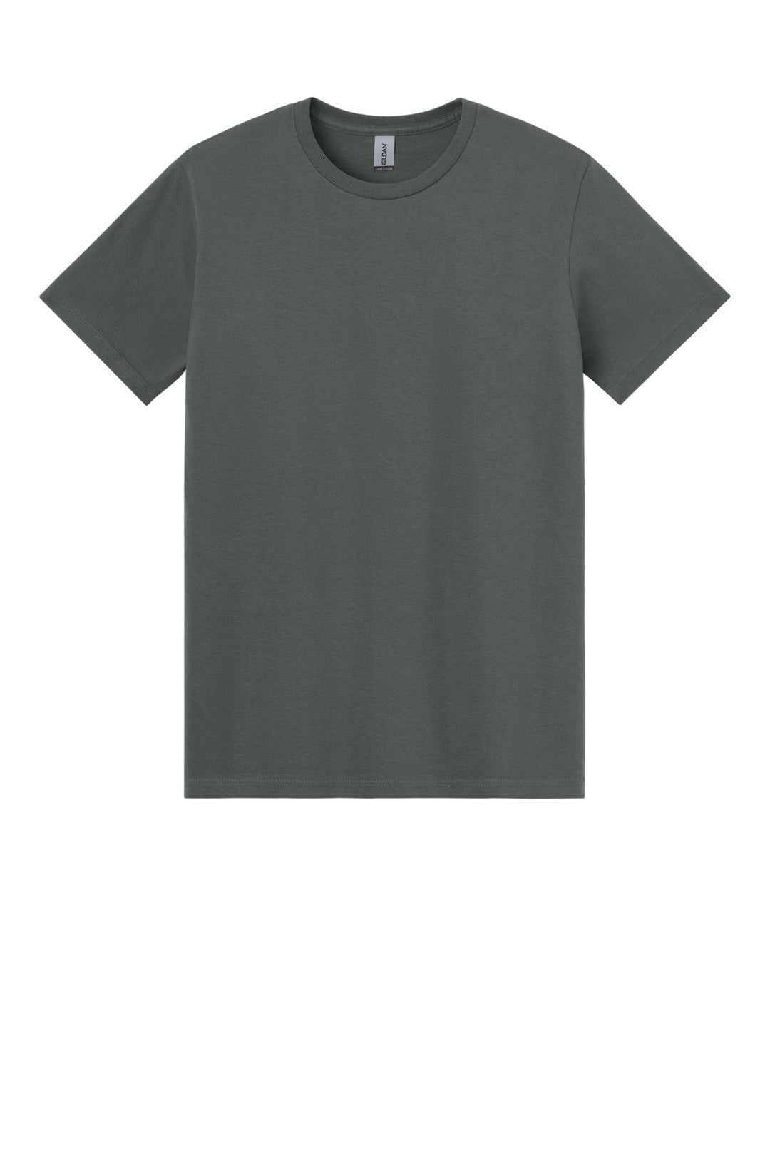 Front View of Charcoal Gildan Light Cotton Tee 3000