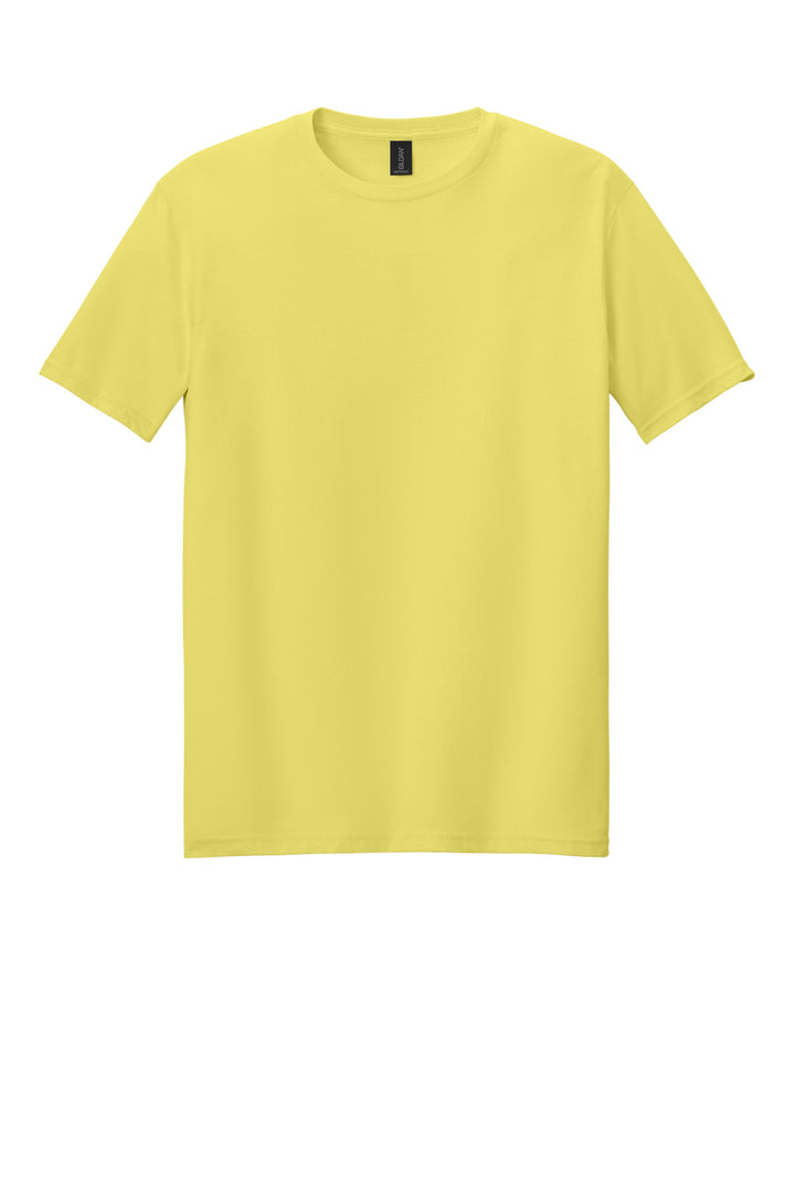 Front View of Corn Silk Gildan Softstyle T-Shirt. 64000