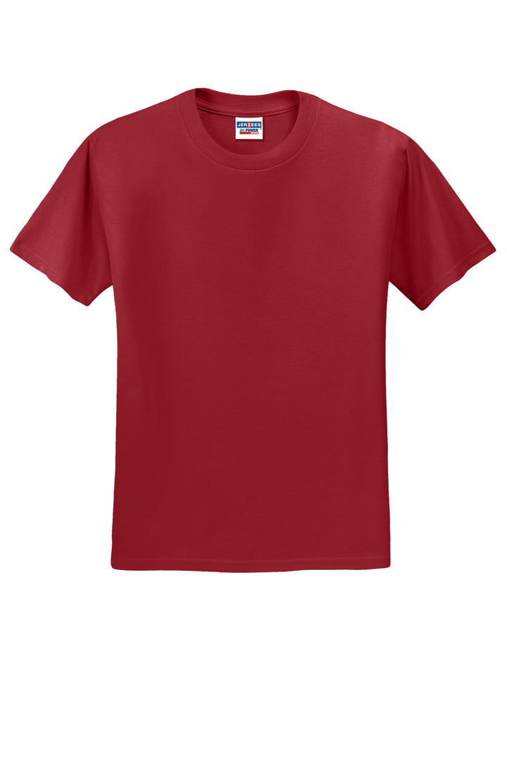 Front View of Crimson Jerzees - Dri-Power 50/50 Cotton/Poly T-Shirt. 29M