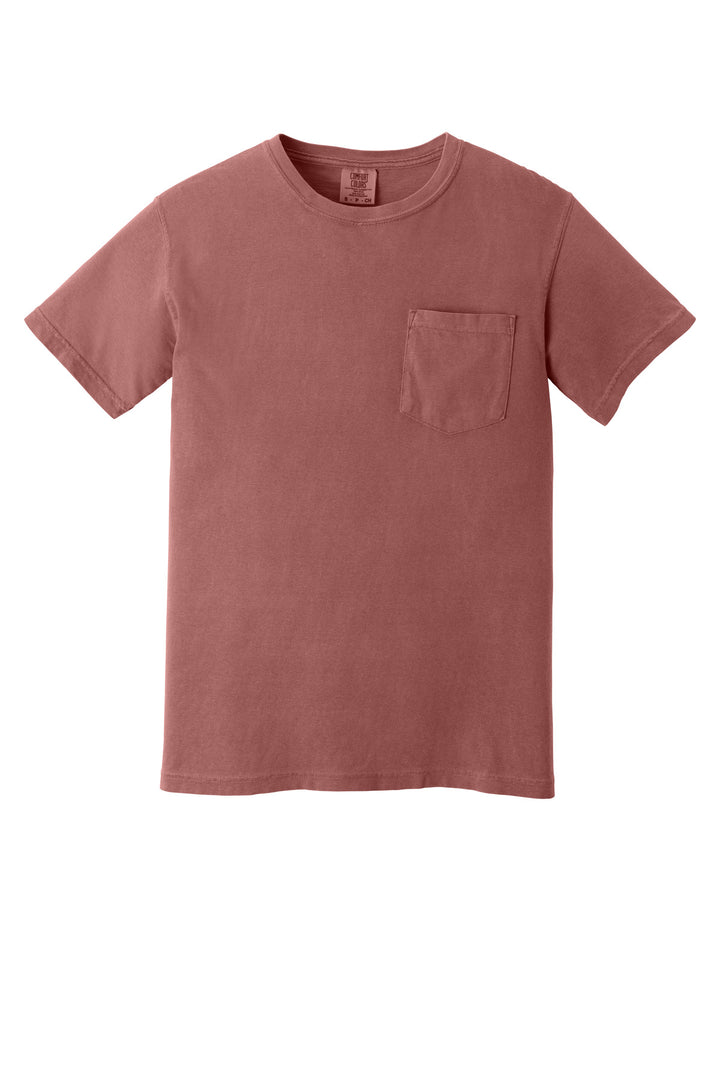 Front View of Cumin COMFORT COLORS Heavyweight Ring Spun Pocket Tee. 6030