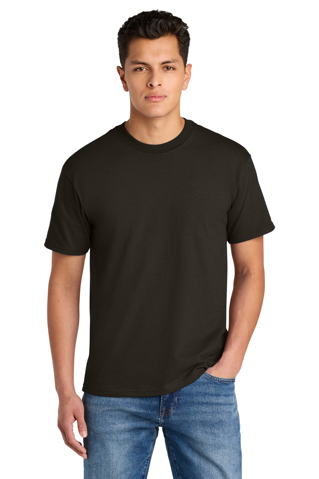 Front View of DkChoc Gildan Hammer Maxweight Tee 75000
