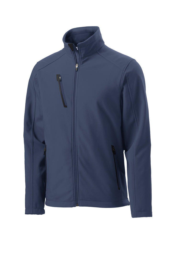 Front View of Dress Blue Nvy Port Authority Welded Soft Shell Jacket. J324