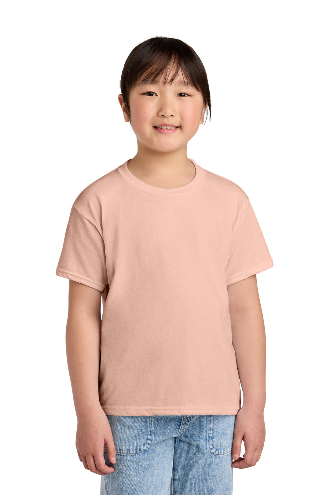 Front View of DustyRose Gildan Youth Softstyle CVC Tee 64000BCVC