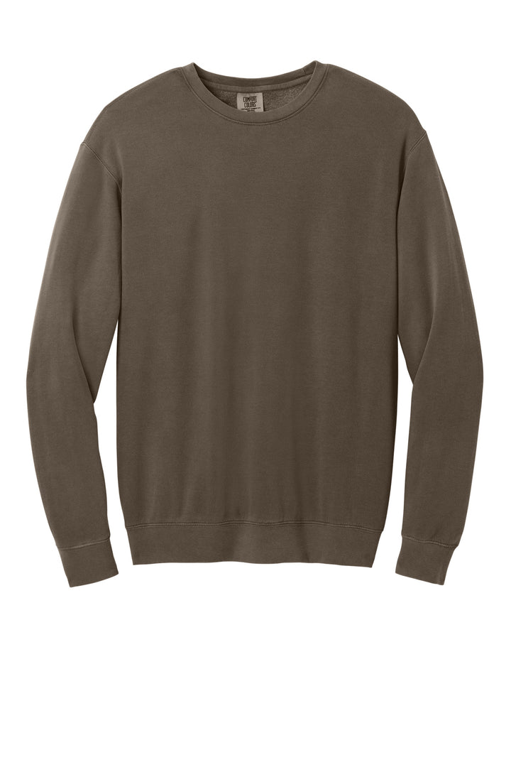Front View of Espresso Comfort Colors Lightweight Crewneck Sweatshirt 1466