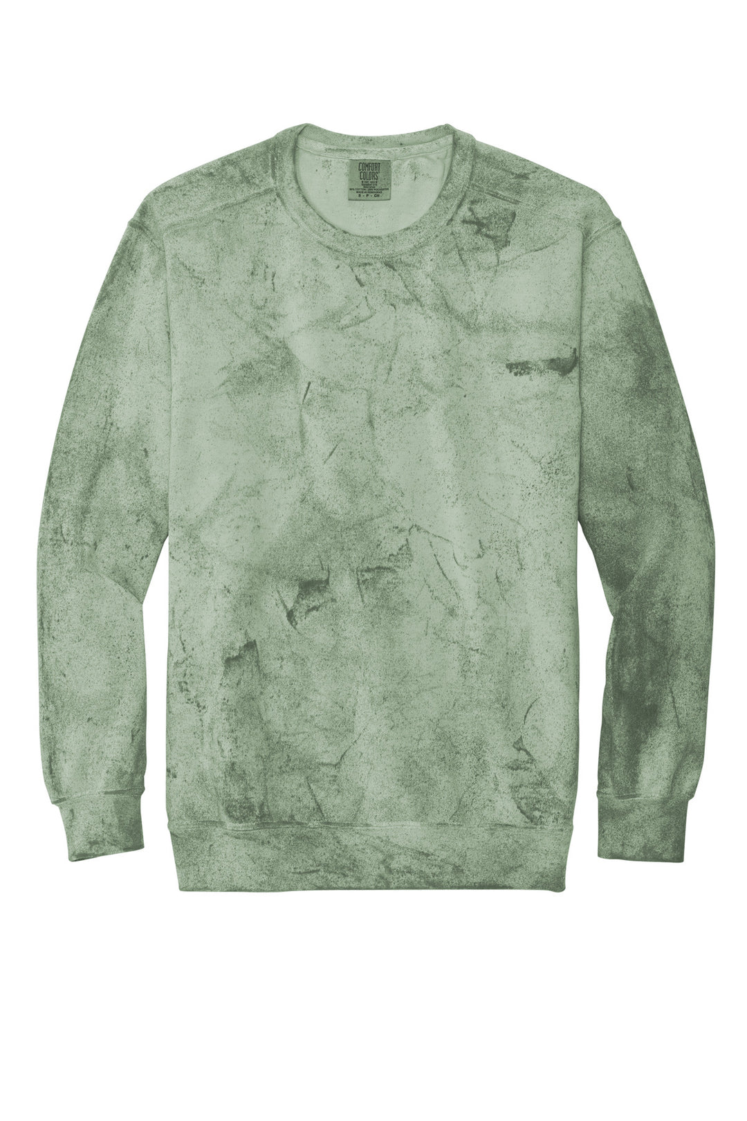 Front View of Fern Comfort Colors Color Blast Crewneck Sweatshirt 1545