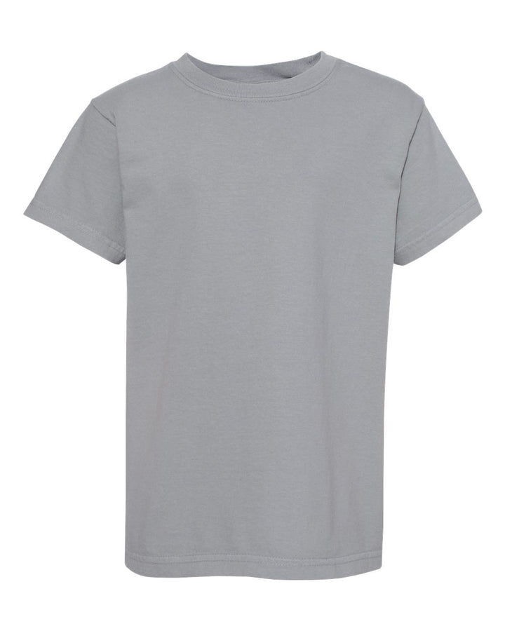 Front View of Granite Garment-Dyed Youth Heavyweight T-Shirt - 9018