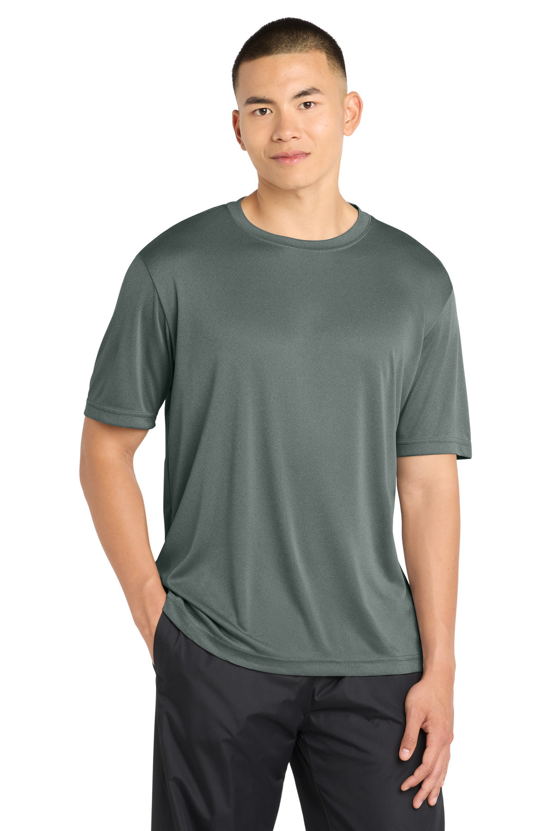 Front View of GryConHthr Sport-Tek PosiCharge Competitor Tee. ST350