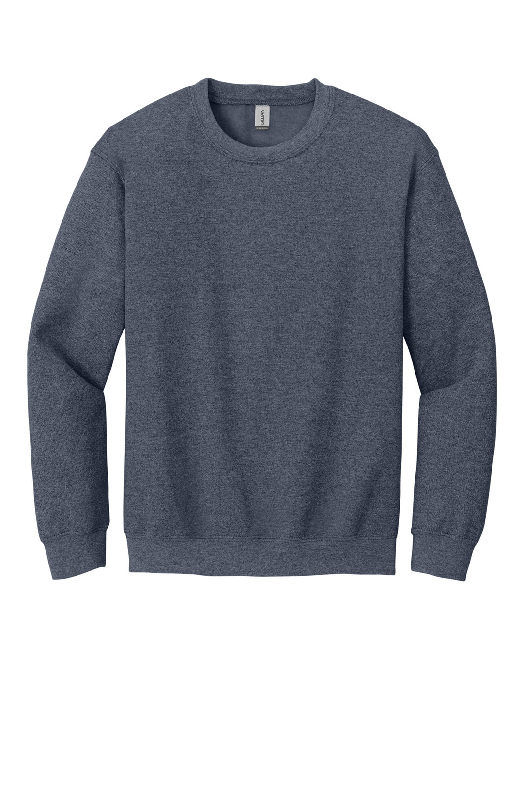 Front View of HthrDkNavy Gildan Heavy Blend Crewneck Sweatshirt. 18000