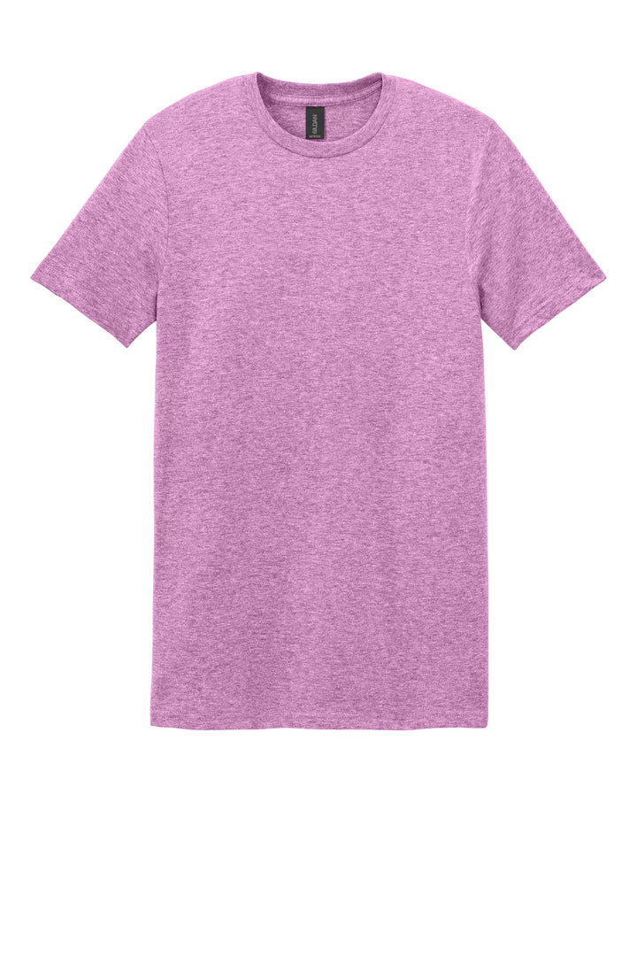 Front View of HtrRadOrcd Gildan Softstyle T-Shirt. 64000