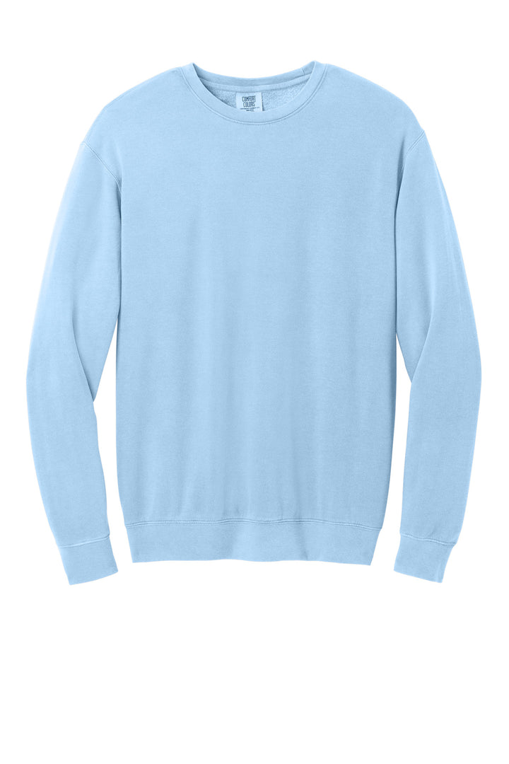 Front View of Hydrangea Comfort Colors Lightweight Crewneck Sweatshirt 1466