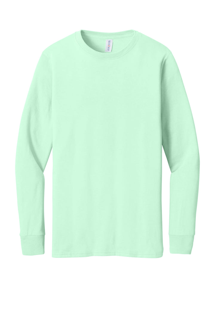 Front View of MintToBe Jerzees Premium Blend Ring Spun Long Sleeve T-Shirt 560LS