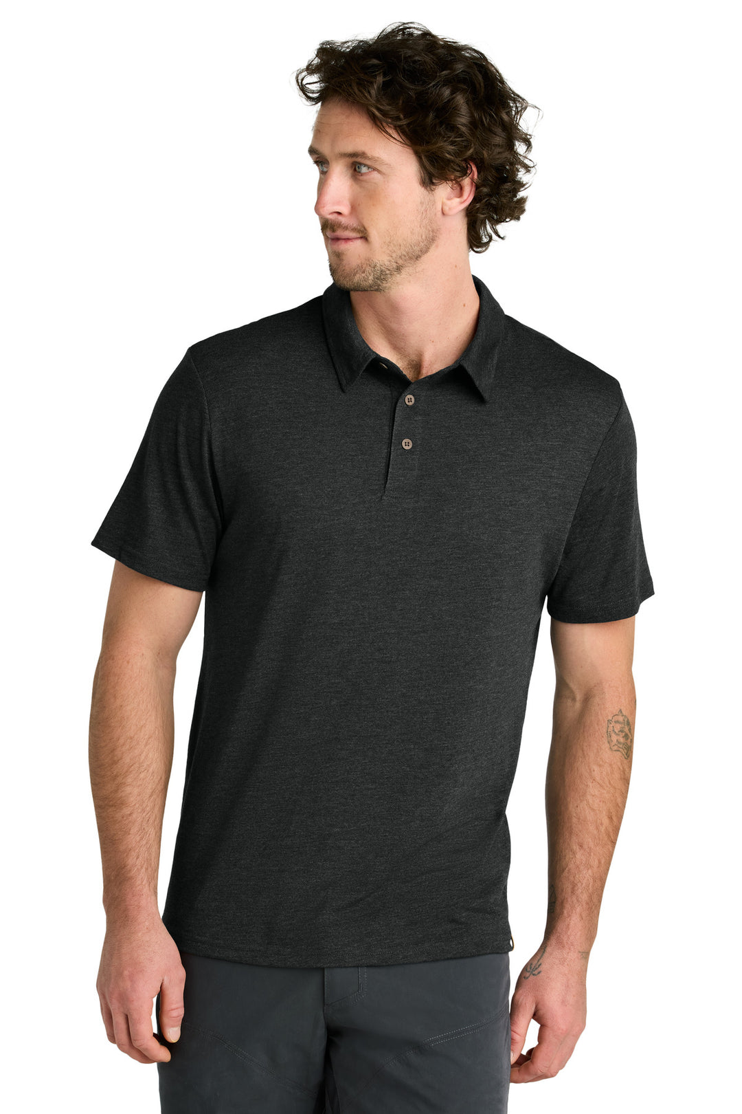 Front View of MtoriteBkH LIMITED EDITION tentree TreeBlend Polo TTCM5660