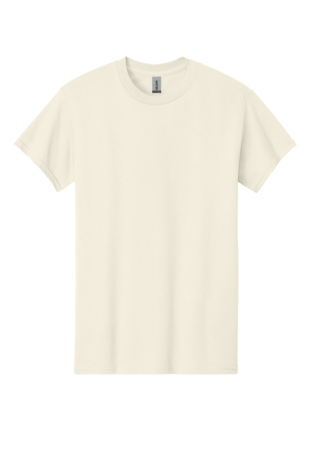 Front View of Natural Gildan - Heavy Cotton 100% Cotton T-Shirt. 5000