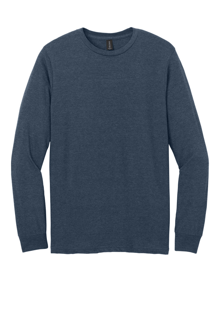 Front View of NavyMist Gildan Softstyle CVC Long Sleeve Tee 64440CVC