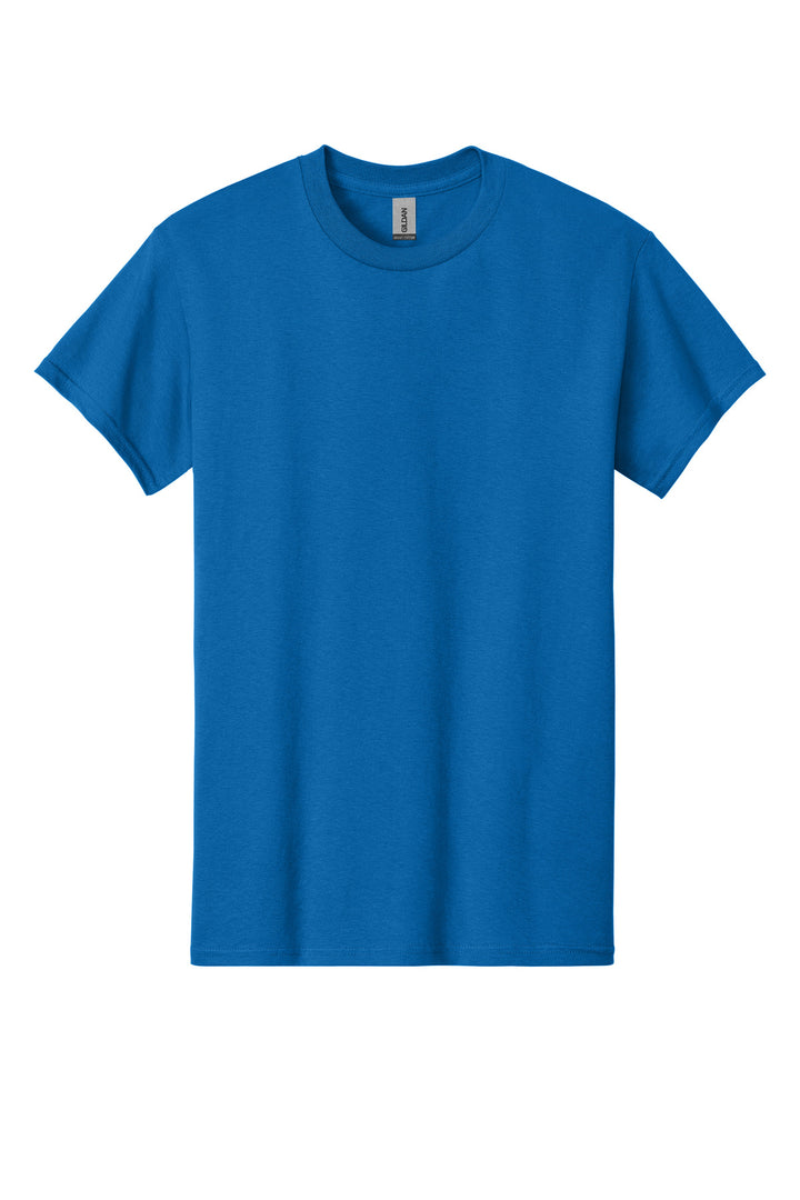 Front View of Neon Blue Gildan - Heavy Cotton 100% Cotton T-Shirt. 5000