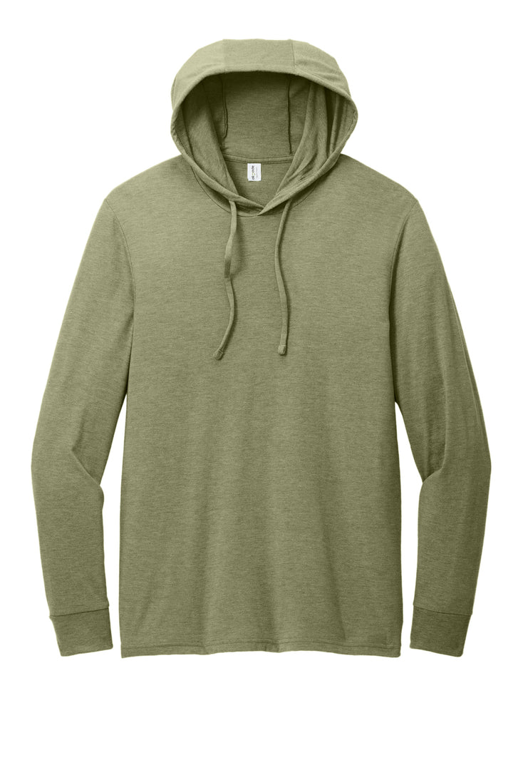 Front View of OliveYouGn Allmade Unisex Tri-Blend Hoodie Tee AL6003