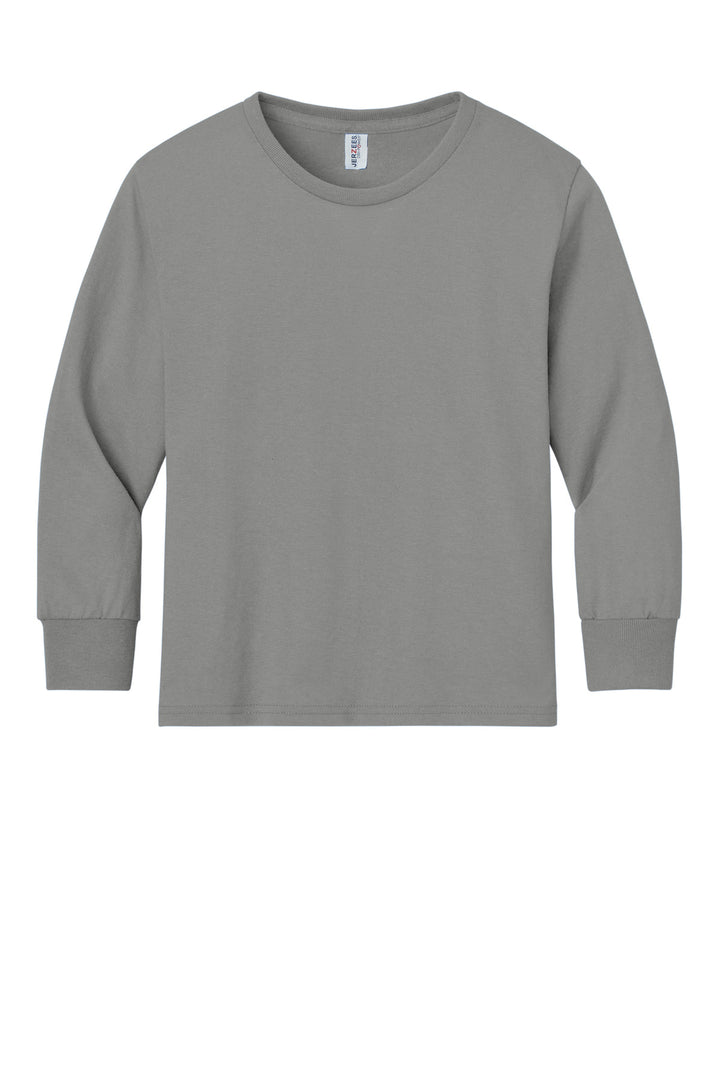 Front View of Oxford Jerzees Youth Dri-Power 50/50 Cotton/Poly Long Sleeve 29BL