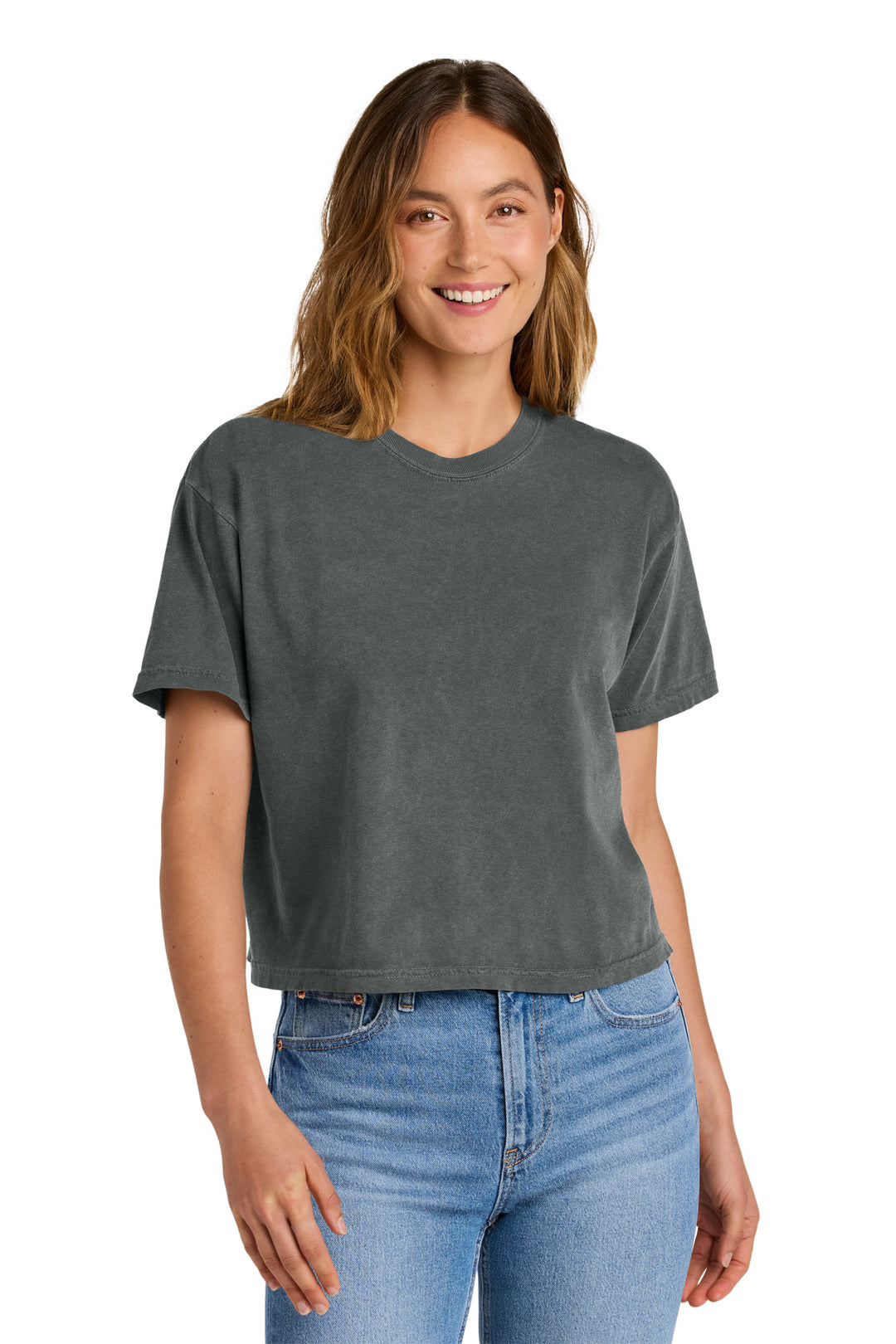 Front View of Pepper Comfort Colors Women's Heavyweight Boxy Tee 3023CL