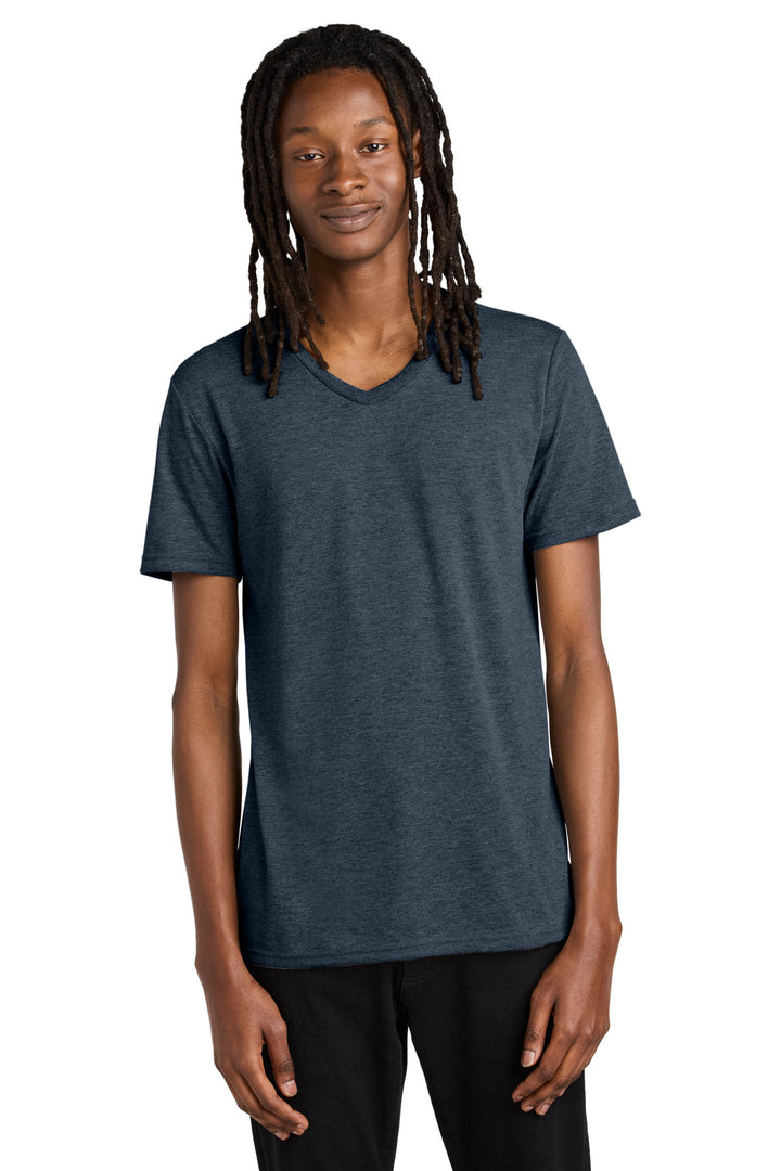 Front View of Rebel Blue Allmade Unisex Tri-Blend V-Neck Tee AL2014