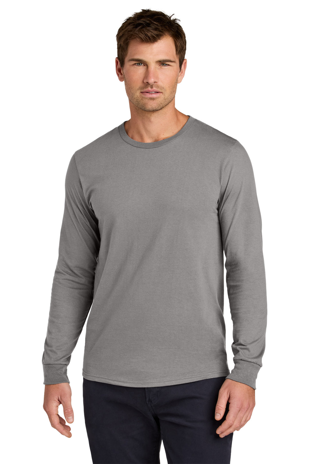 Front View of Rock Jerzees Classics Unisex Cotton Long Sleeve T-Shirt 363L