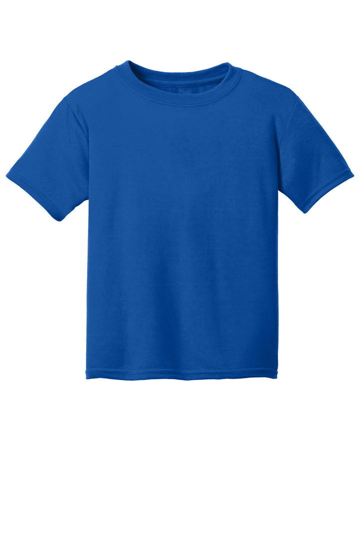 Front View of Royal Gildan Youth Gildan Performance T-Shirt. 42000B