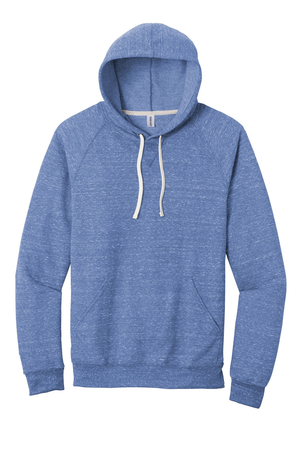 Front View of Royal Jerzees Snow Heather French Terry Raglan Hoodie 90M