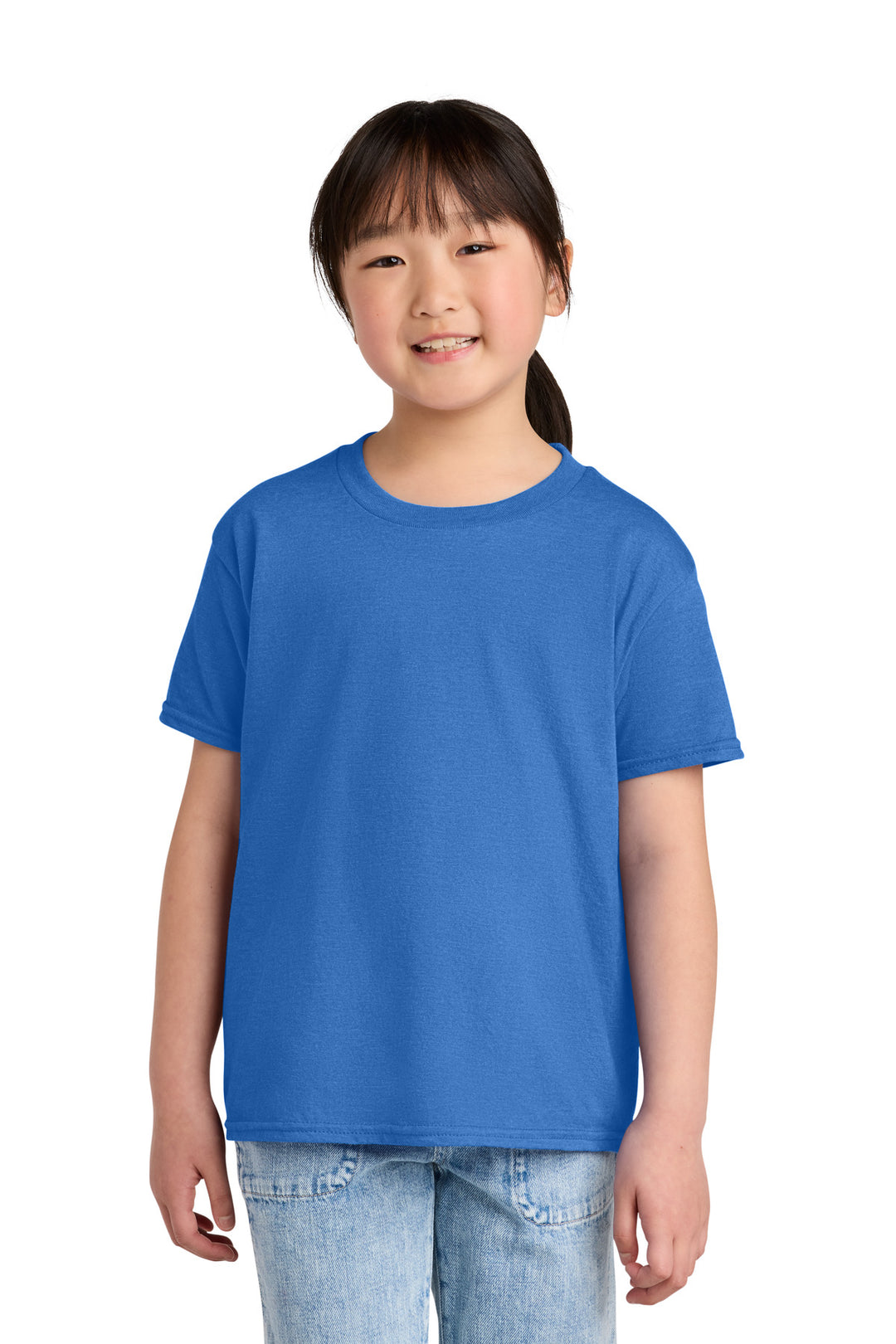 Front View of RoyalMist Gildan Youth Softstyle CVC Tee 64000BCVC