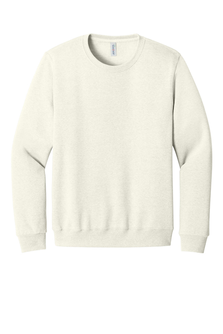 Front View of SwtCrmHthr Jerzees Eco Premium Blend Crewneck Sweatshirt 701M