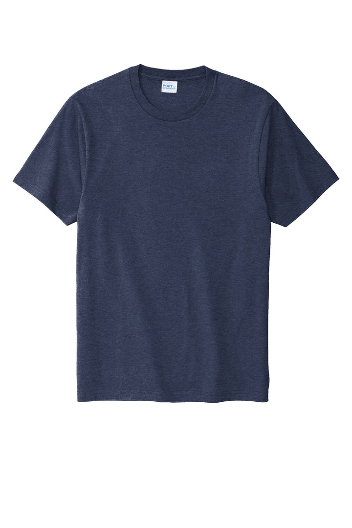 Front View of Team Navy Hthr Port & Company Bouncer Tee PC600