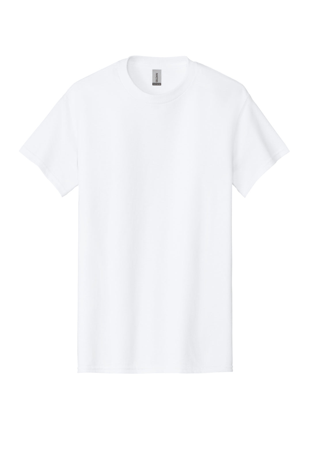 Front View of White Gildan - Heavy Cotton 100% Cotton T-Shirt. 5000