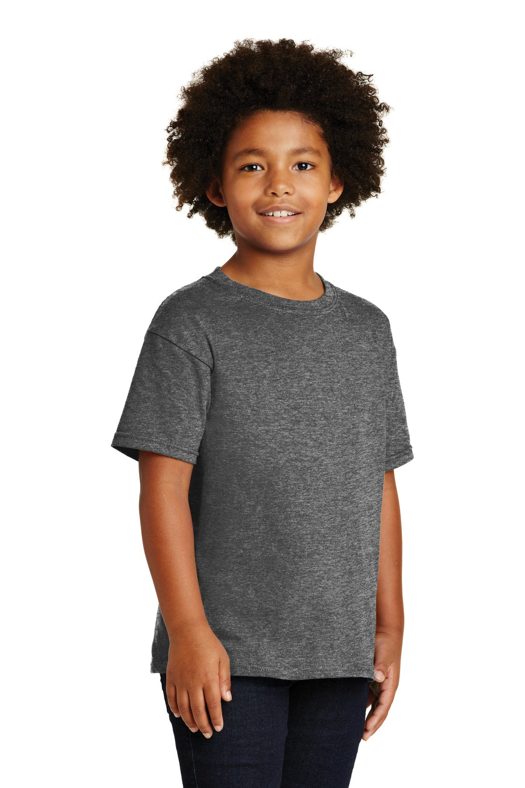 Graphite Hthr Gildan - Youth Heavy Cotton 100% Cotton T-Shirt. 5000B