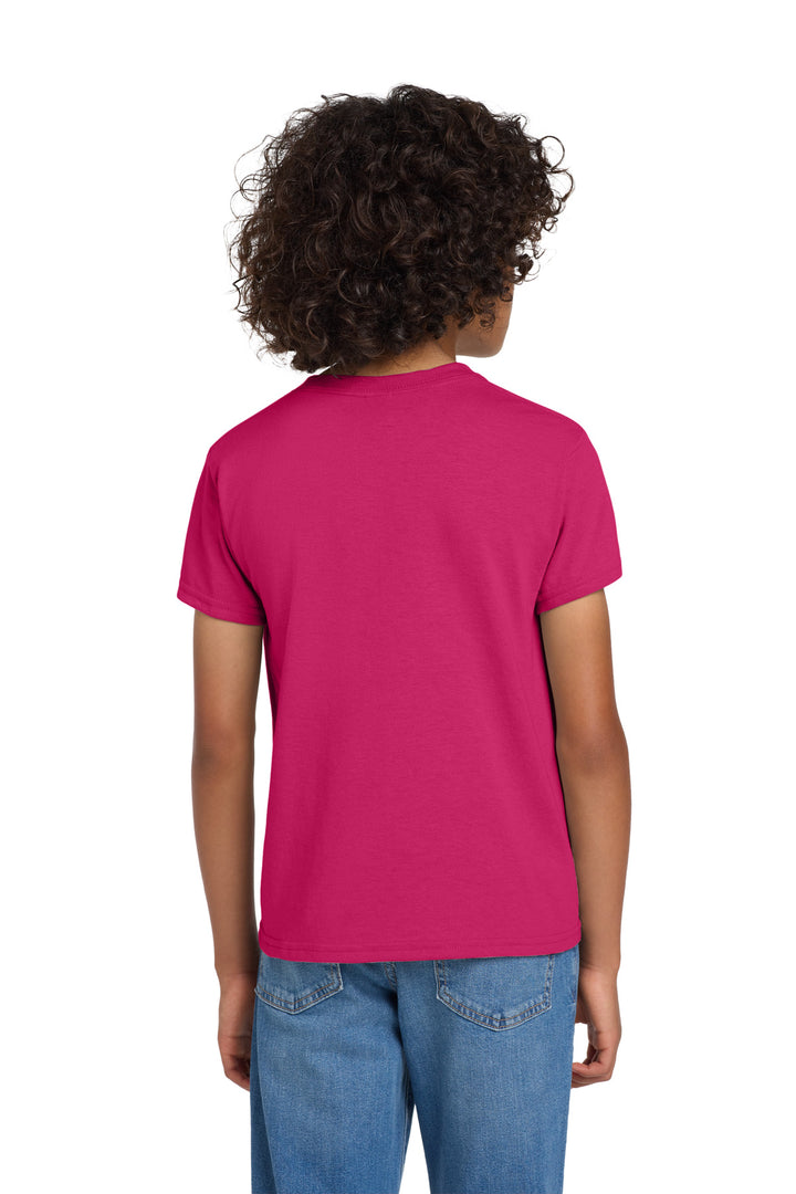 Heliconia Gildan Youth DryBlend 50 Cotton/50 Poly T-Shirt. 8000B