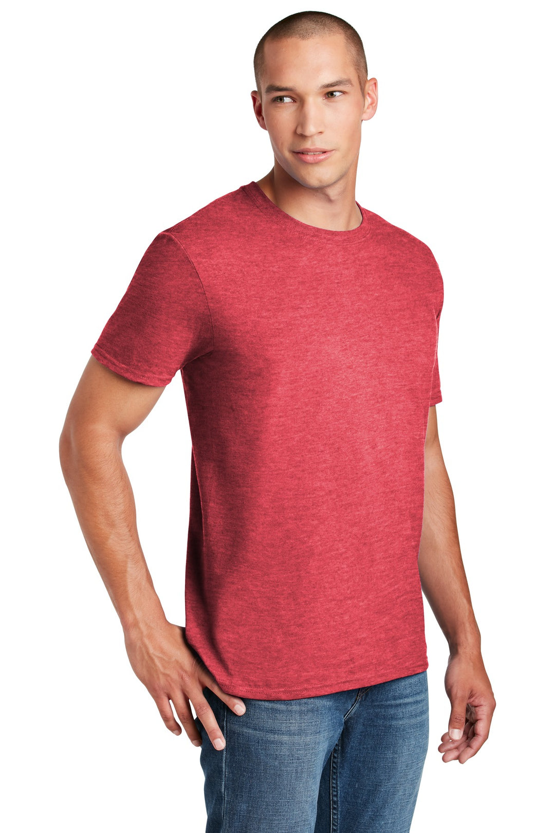 Hthr Red Gildan Softstyle T-Shirt. 64000