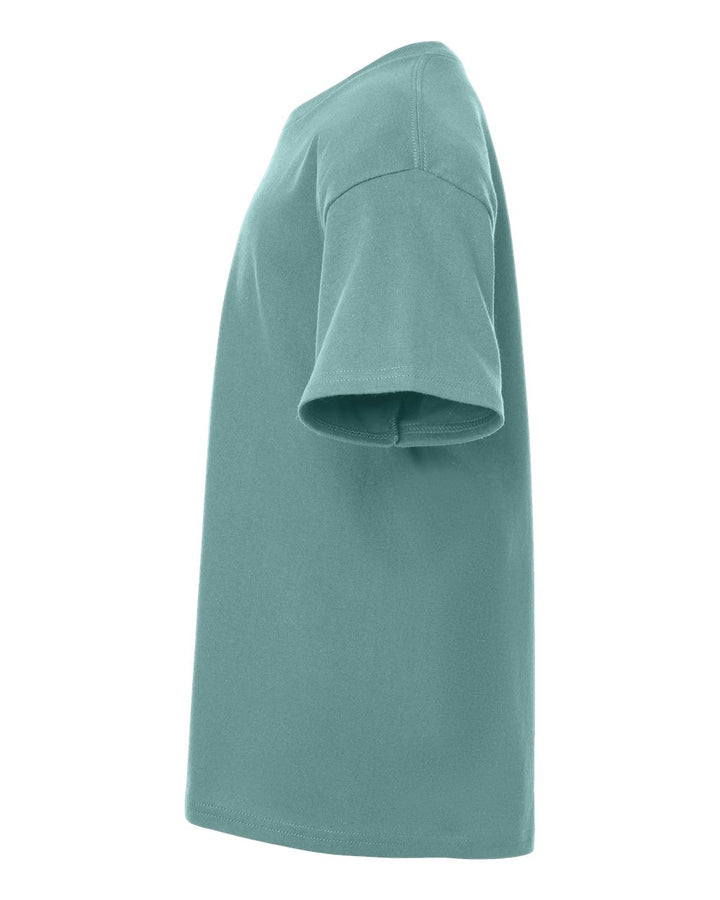 Left View of Aquatic Heavy Cotton™ Youth T-Shirt - 5000B