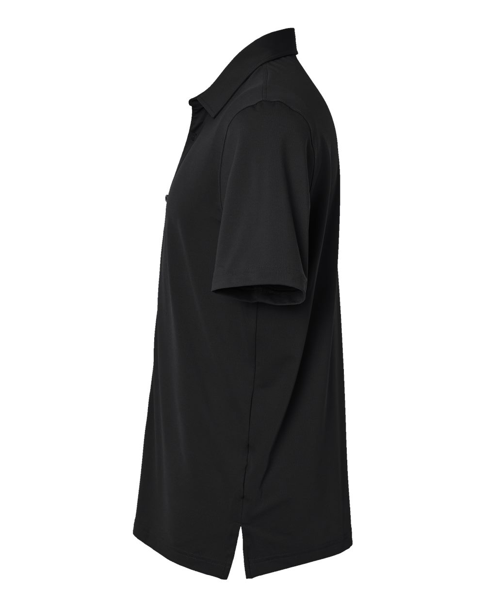 Left View of Black Button Down Short Sleeve Shirt - A595