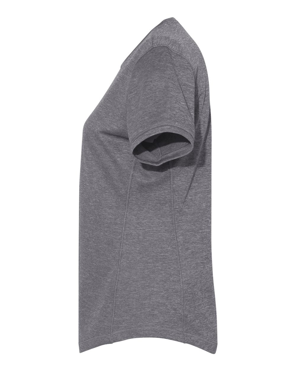 Left View of Black Heather Women's Sport T-Shirt - A377
