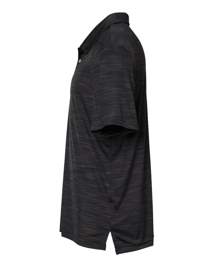 Left View of Black Melange Mélange Polo - A402