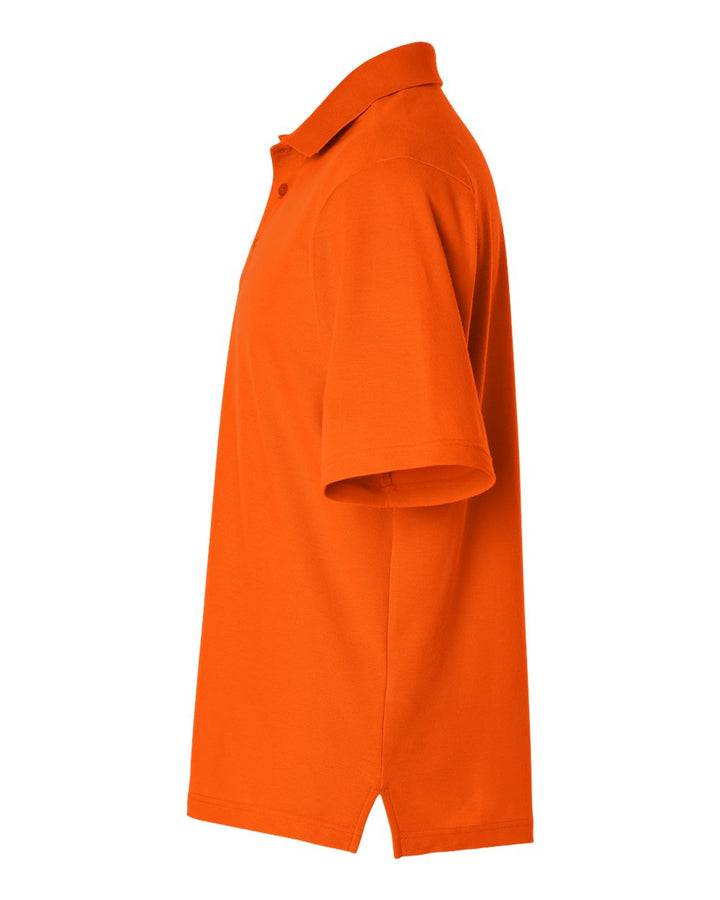 Left View of Campus Orange Men's Resolve CVC Performance Pique Polo - CE106