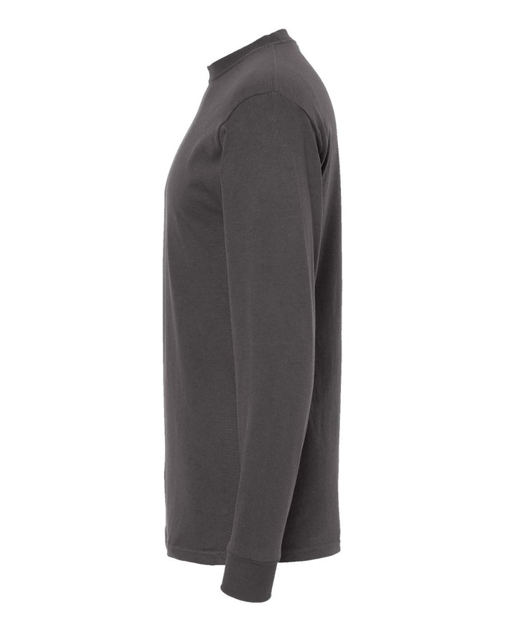Left View of Charcoal Gold Soft Touch Long Sleeve T-Shirt - 4820
