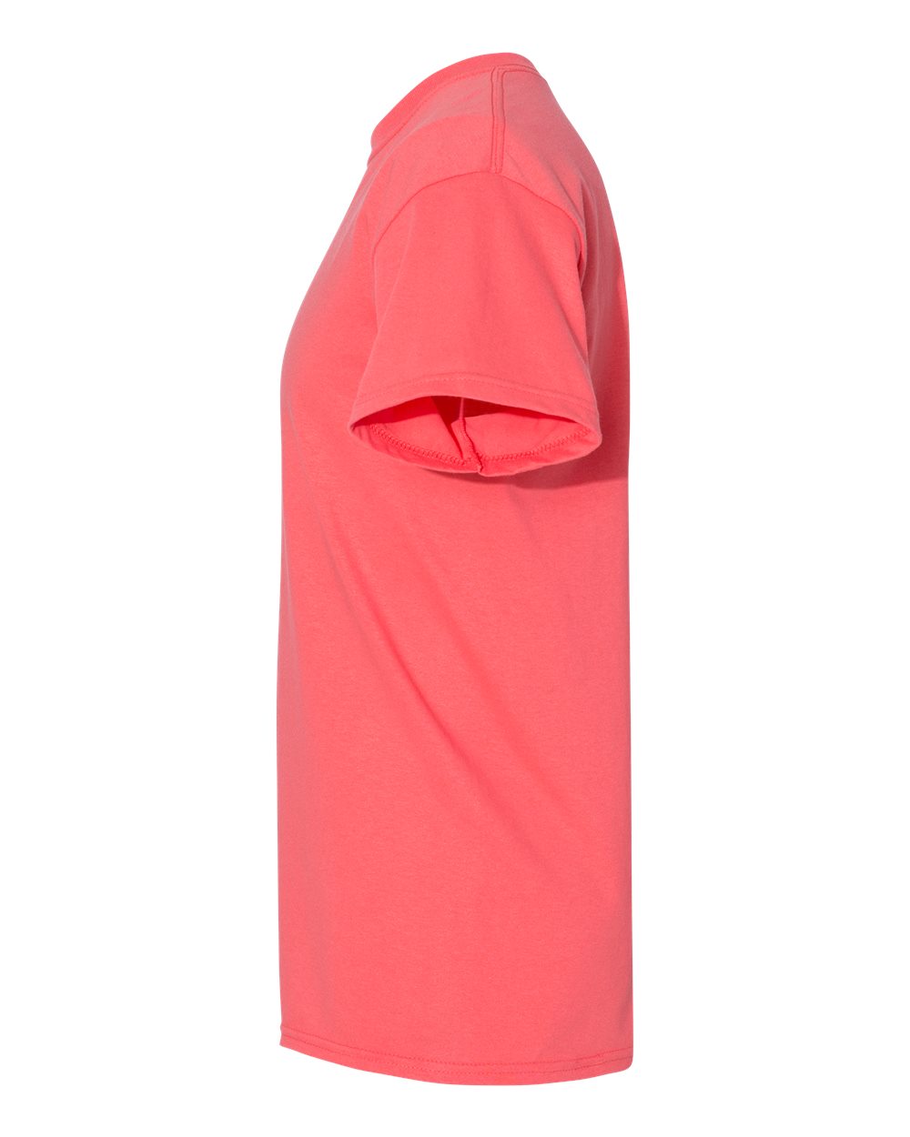 Left View of Coral Silk Heavy Cotton™ T-Shirt - 5000